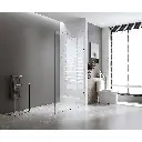 90x200cm Single Shower Glass Screen with Chrome U-brackets & Round Pole