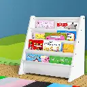 Keezi 4 Tiers Kids Bookshelf Magazine Shelf Children Bookcase Rack Organiser