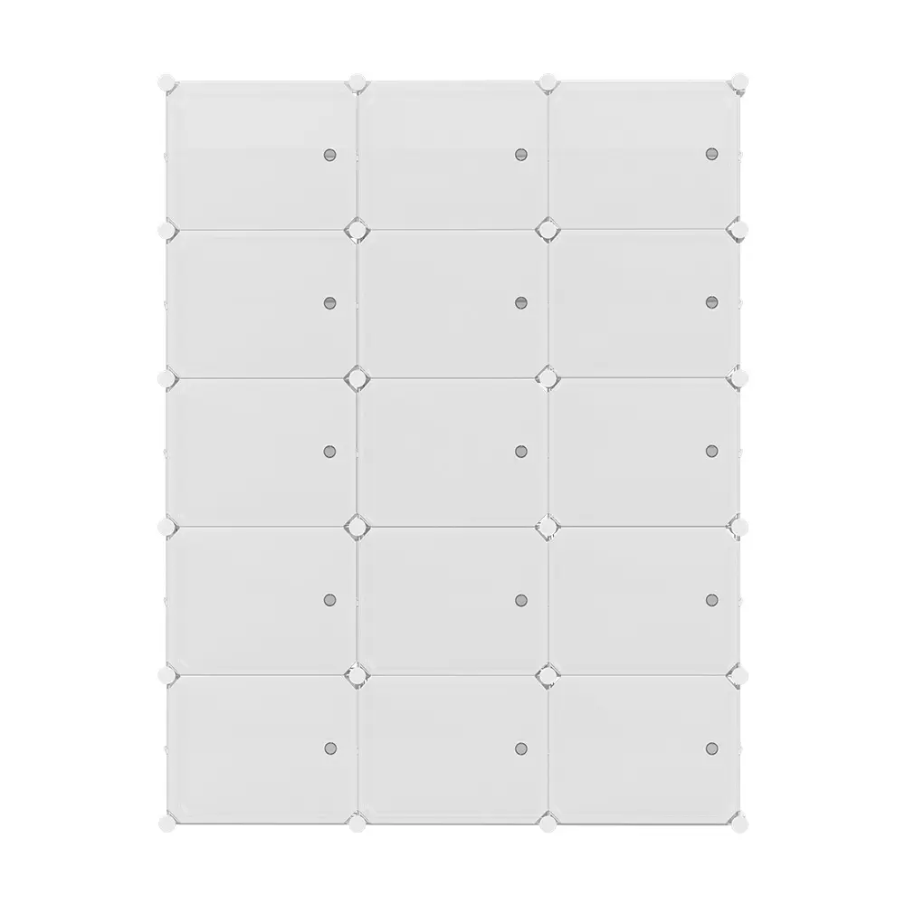 Artiss Shoe Rack Storage Cabinet DIY 15 Storage Cube Stackable White
