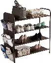 4 Tier Metal Shoe Rack Storage Organiser for Entryway and Bedroom