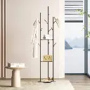 Levede Coat Rack Clothes Stand 8 Hook Organizer Black