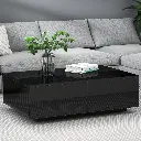 Artiss Coffee Table 4 Drawers Black Trevi