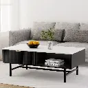 Artiss Coffee Table Drawer Storage Shelf Black
