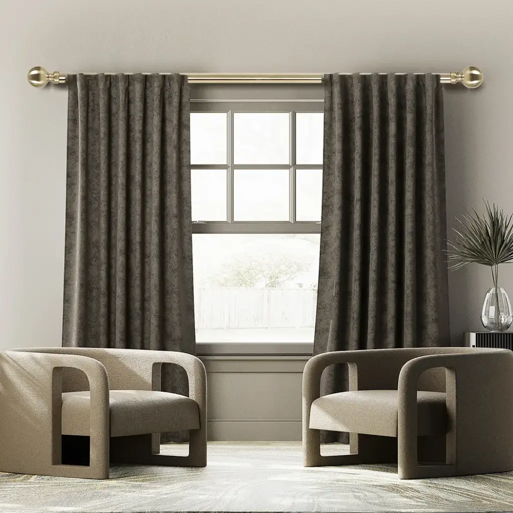 Marlow Curtain Rod Steel Quiet Rail Pole Set