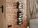 Metal Wall Mount Wine Rack for Wine Bottles, Liquor, Champagne (Holds 10 Bottles)
