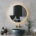 Embellir Bluetooth LED Wall Mirror With Light 50CM Bathroom Decor Round Mirrors