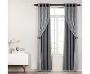 Artiss 2X 132x274cm Blockout Sheer Curtains Charcoal