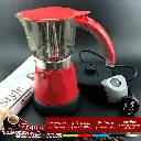 Red Electric Moka Coffee Maker Espresso Machine Italian Classic 6 Cups Auto Power