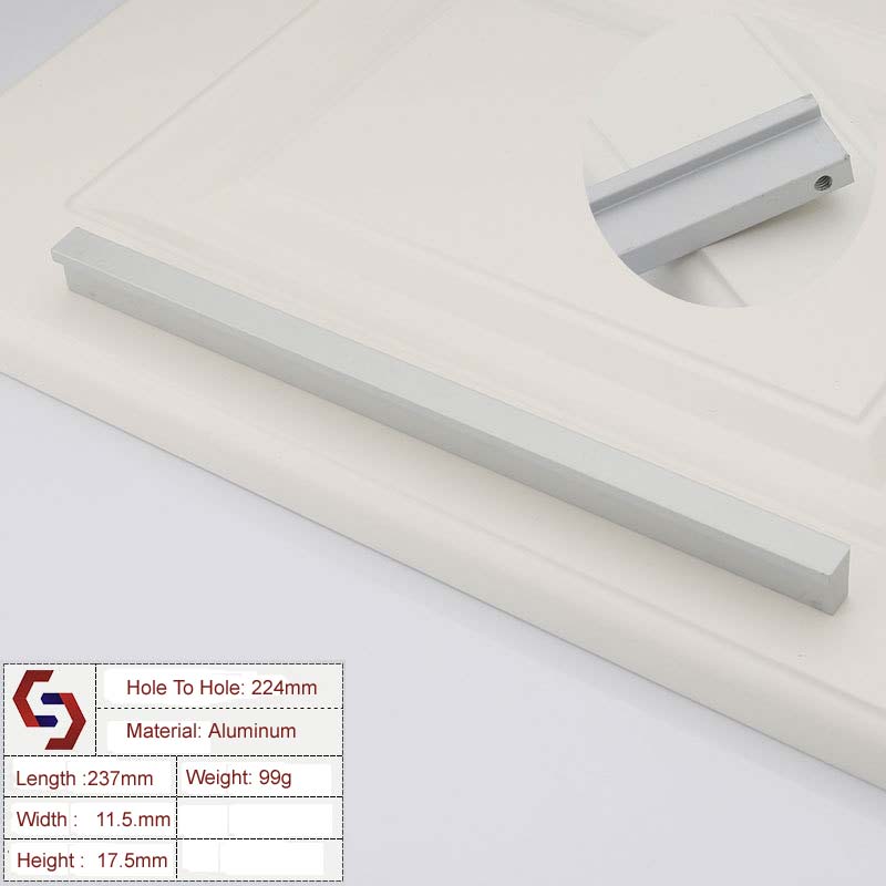 Zinc Kitchen Cabinet Handles Drawer Bar Handle Pull Silver 224mm