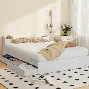 Artiss Bed Frame Double Size Mattress Base with Charging Ports 2 Storage Drawers