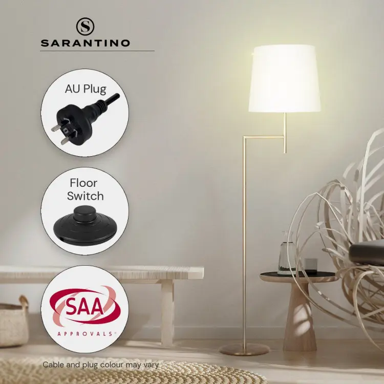 Sarantino Metal Floor Lamp - Antique Brass