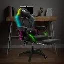 Spire Onyx LED Massage Gaming Chair - Black