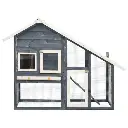 Rabbit Hutch Grey And White 140x63x120 Cm Solid Firwood