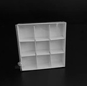 50 Pack of White Card  Retail Gift Box - 9 bay 4x4x3cm Compartments - Clear Slide On Lid - 12x12x3cm