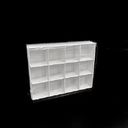 Retail Gift Box - 12 bay 4x4x3cm Compartments - Clear Slide On Lid - 16x12x3cm R50 Pack of White Card