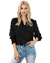 Azura Exchange Elegant Surplice Neck Draped Blouse 