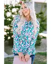 Azura Exchange Elegant Floral Print Long Sleeve Blouse 