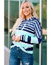 Azura Exchange Striped Drawstring Hoodie 