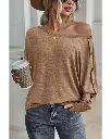 Azura Exchange Button Decor Dolman Sleeve Top 