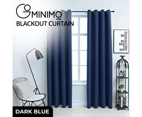 GOMINIMO Blackout Window Curtains for Thermal Insulated Room (Set of 2, W132cm x D243cm, Dark Blue)