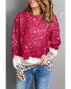 Azura Exchange Leopard Bleached Pullover Sweatshirt