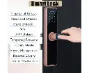 Digital Smart Door Lock Fingerprint APP Key Card Password Electronic Home Lock (Rose Gold)
