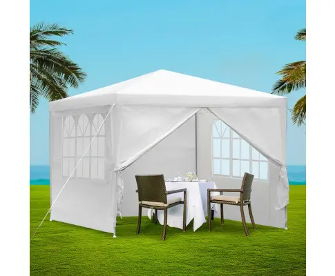Instahut Gazebo 3x3m Marquee Wedding Party Tent Outdoor Camping Side Wall Canopy Window Panel White