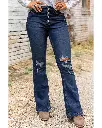 Azura Exchange Distressed Flare Bottom Jeans - S
