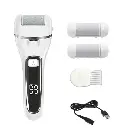 White Rechargeable Electric Foot File Callus Remover with LED Display and USB Charging