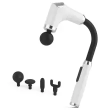 Long-Handle Percussion Massage Gun - Adjustable Speed Muscle Relaxation Device( Four Massage Heads)