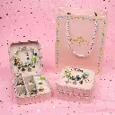 DIY Charm Bracelet Making Kit - Colorful Beads and Charms Set with Storage Box(66PCS)