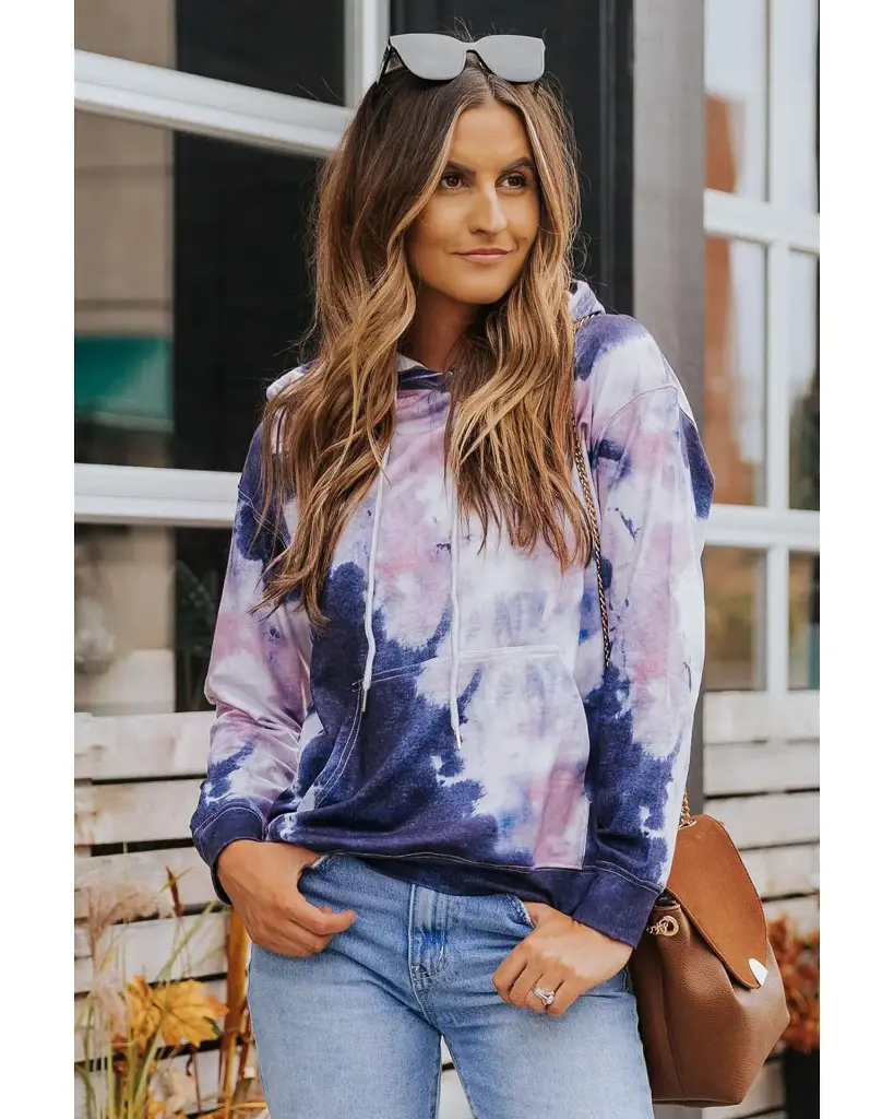 Azura Exchange Kangaroo Pocket Tie-dye Hoodie