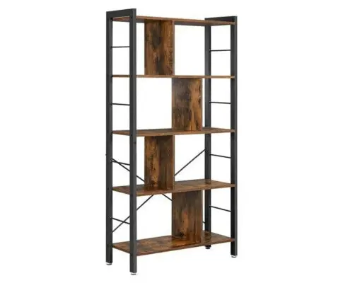 VASAGLE Bookshelf Rustic Brown and Black