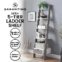 SARANTINO MIRA 5-TIER LADDER SHELF - WHITE AND GREY OAK