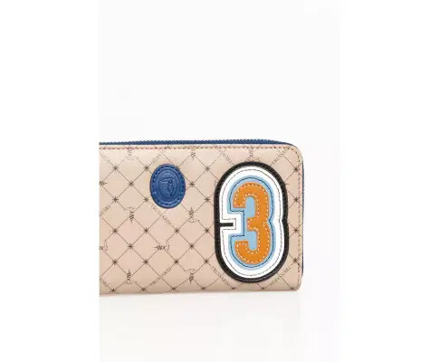 Trussardi Zip Wallet with 70s Print and Numeric Patch One Size (Men)