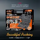 18Pc Deep Impact Socket Set Imperial / SAE Extension Flexible Adaptor 1/2" Drive