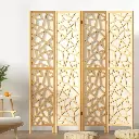 Artiss 4 Panel Room Divider Screen 162x170cm Clover Natural
