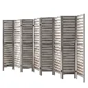 Artiss 8 Panel Room Divider Screen 326x170cm Louver Grey