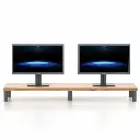 Aluminum Alloy Desktop Monitor Stand With Wooden Plate Riser