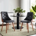 2 x Artiss Dining Chairs Black PU