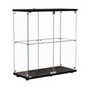 Stacked Glass Display Cabinet Lockable Collections Storage 2 Tier Shelf 2 Door