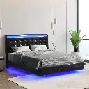 Levede  Floating Bed Frame Queen with Headboard LED Lights Mattress Base