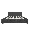 Milano Sienna Luxury Bed with Headboard (Model 2) - Charcoal No.35 - Single