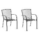 FORTIA 2pc Outdoor Dining Chair Set, for Outside with E-coating