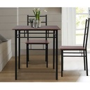 Artiss Dining Table And Chairs Set of 3 Walnut