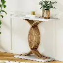 Artiss Console Table Marble Effect White&Gold