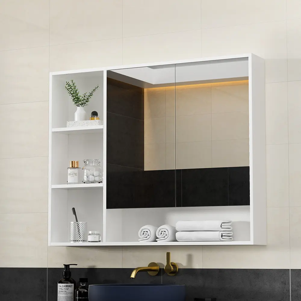 Cefito Bathroom Mirror Cabinet 100CM Vanity Medicine Wall Mounted Storage White