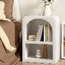 Artiss Bedside Table Shelves Side End Table Storage Nightstand White ARCHED