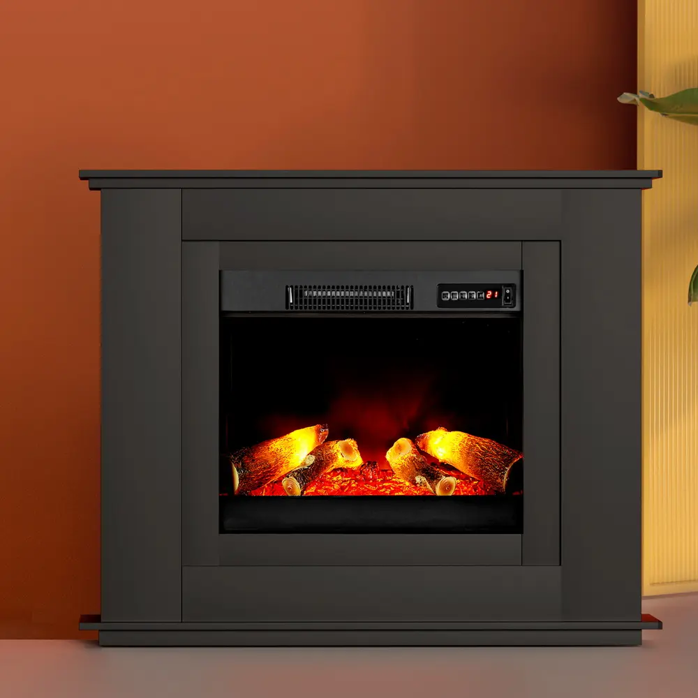 Devanti Electric Fireplace Fire Heater 2000W Black