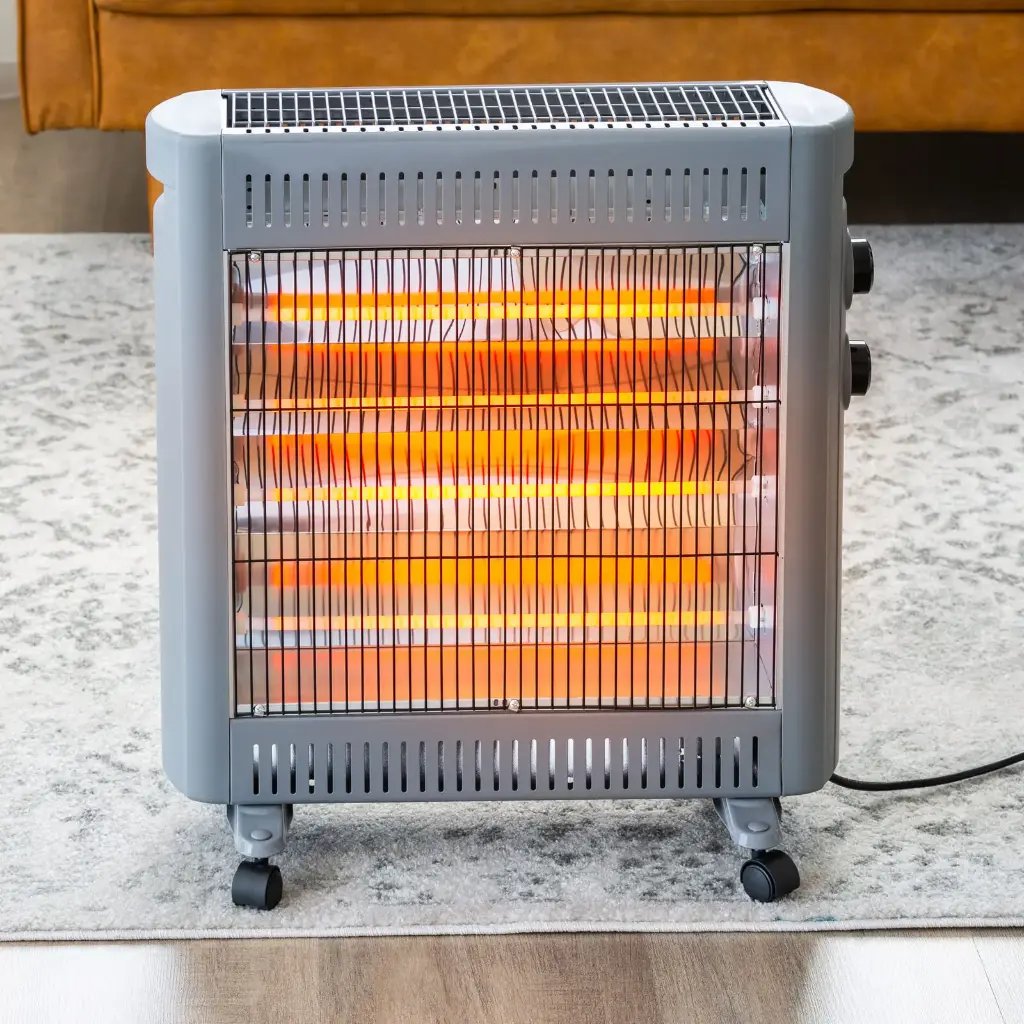 2200W Lenoxx Quartz Infrared Radiant Heater with Adjustable Thermostat and 2 Power Settings